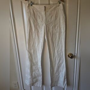 TRINA TURK Reyne White Textured Pants 6 NWT Wide Leg Mid Rise $292